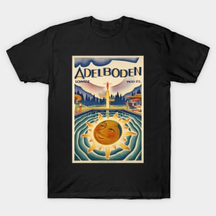 Adelboden, Switzerland, Vintage Travel Ski Poster T-Shirt